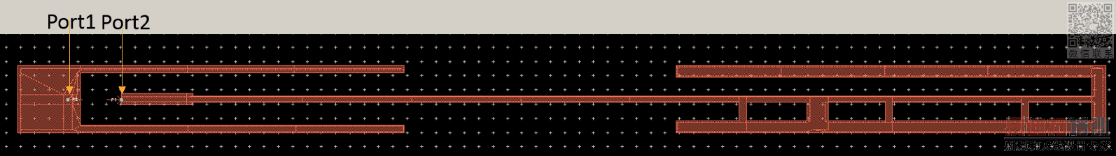 Antenna layout with two ports.