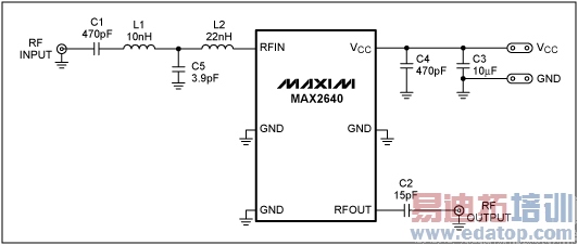 ͼ1. MAX2640470MHz770MHz ISDB-TӦõĵг·