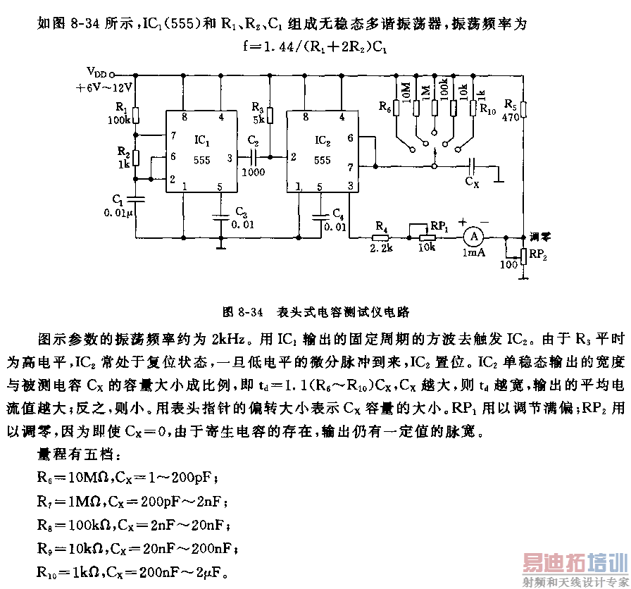 表头式电容测试仪电路