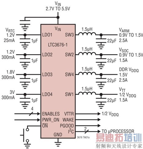 LTC3676-1 ļ򻯵Ӧʾͼ