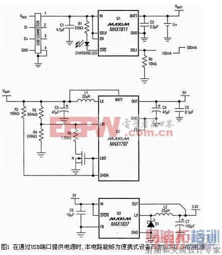 USB˿ΪЯʽ豸ṩ3.3V5VԴ