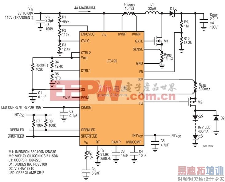 ߱ƺչƵƵʵơЧΪ 93%Ϊ 50W (87V575mA) Ľѹ LED 